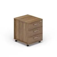 Тумба мобильная (3 ящика, усиленные колёсные опоры, ручки - хром) Mahia Executive EMP3S