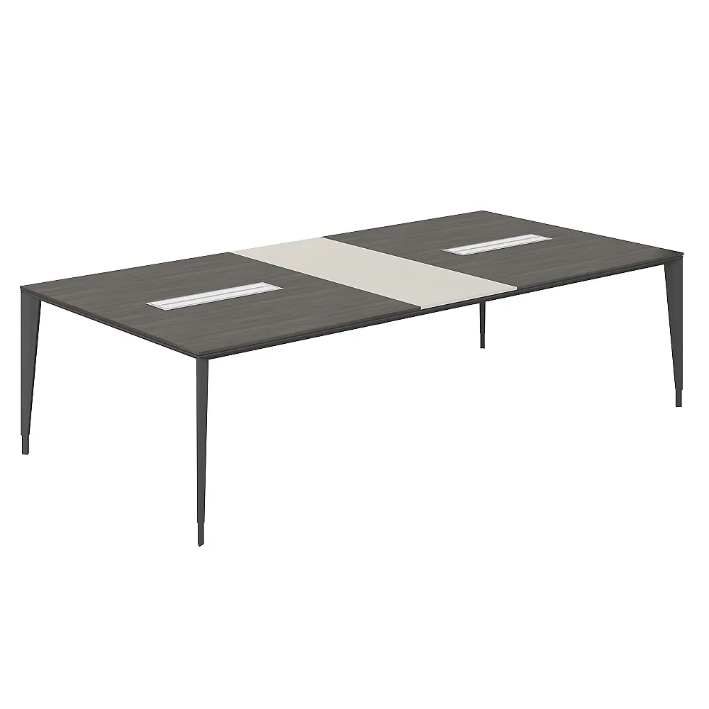 Стол конференц домино поперёк, бренсон трюфель, центр серый камень, мк антрацит Atlas NZ-0108.BT.GS.AN