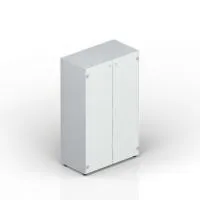 Шкаф для документов (2 белые матовые стеклянные двери, 2 полки) Carre EMMS564BL