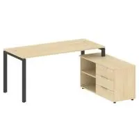 Рабочая станция на П-образном м/к с опорной тумбой правая БП.РС-СТС-2.4 Пр - Metal System