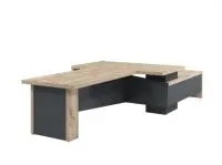 Стол для руководителя с брифингом 1700 с опорной тумбой, левый Торстон Т-922.0000л