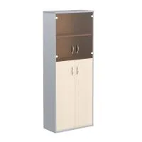 Шкаф высокий (2 двери ДСП, 2 двери стекло) Imago СТ-1.7