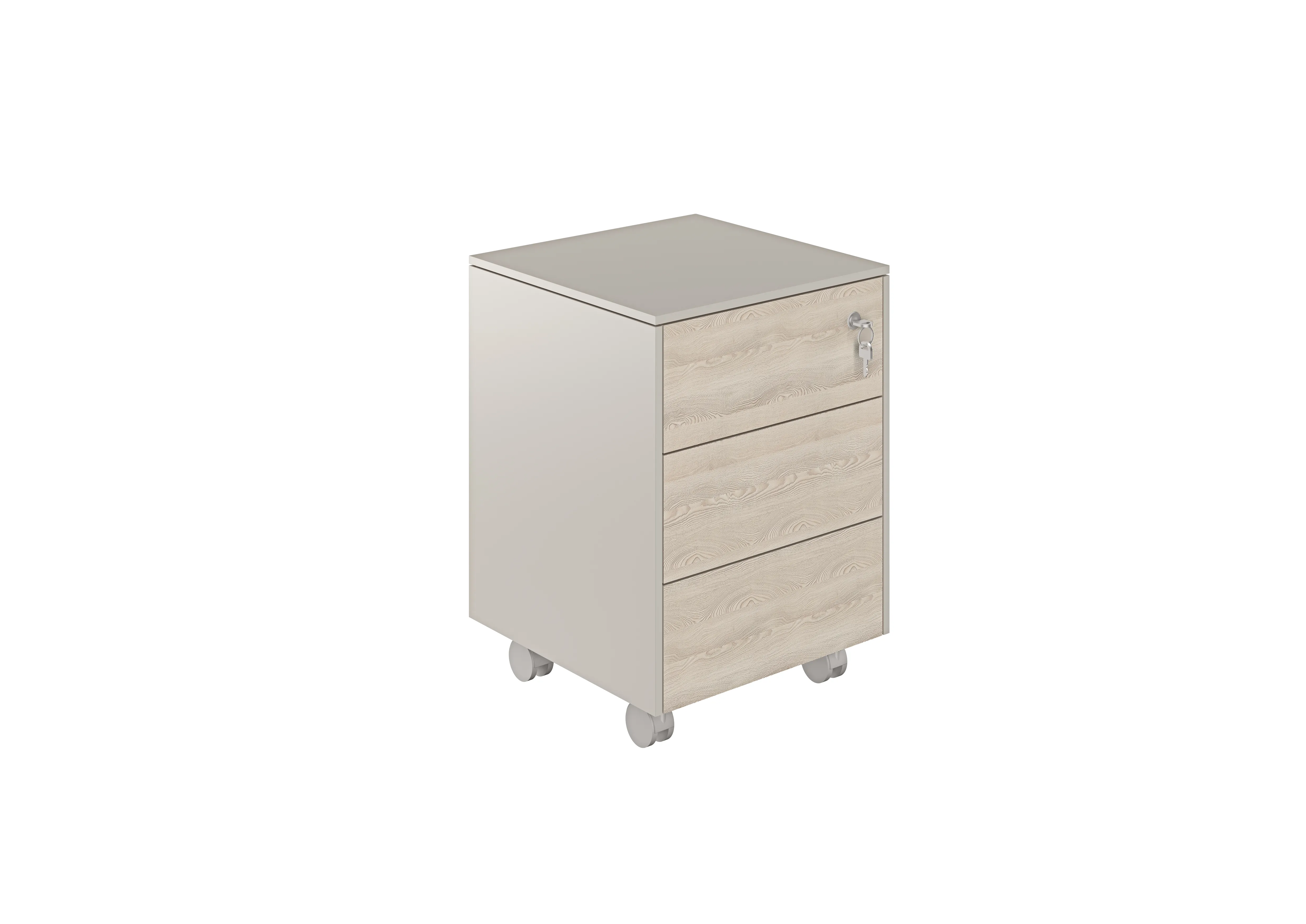 Тумба мобильная, обвязка серый камень, фасады ясень наварра Atlas NZ-0224.GS.YN