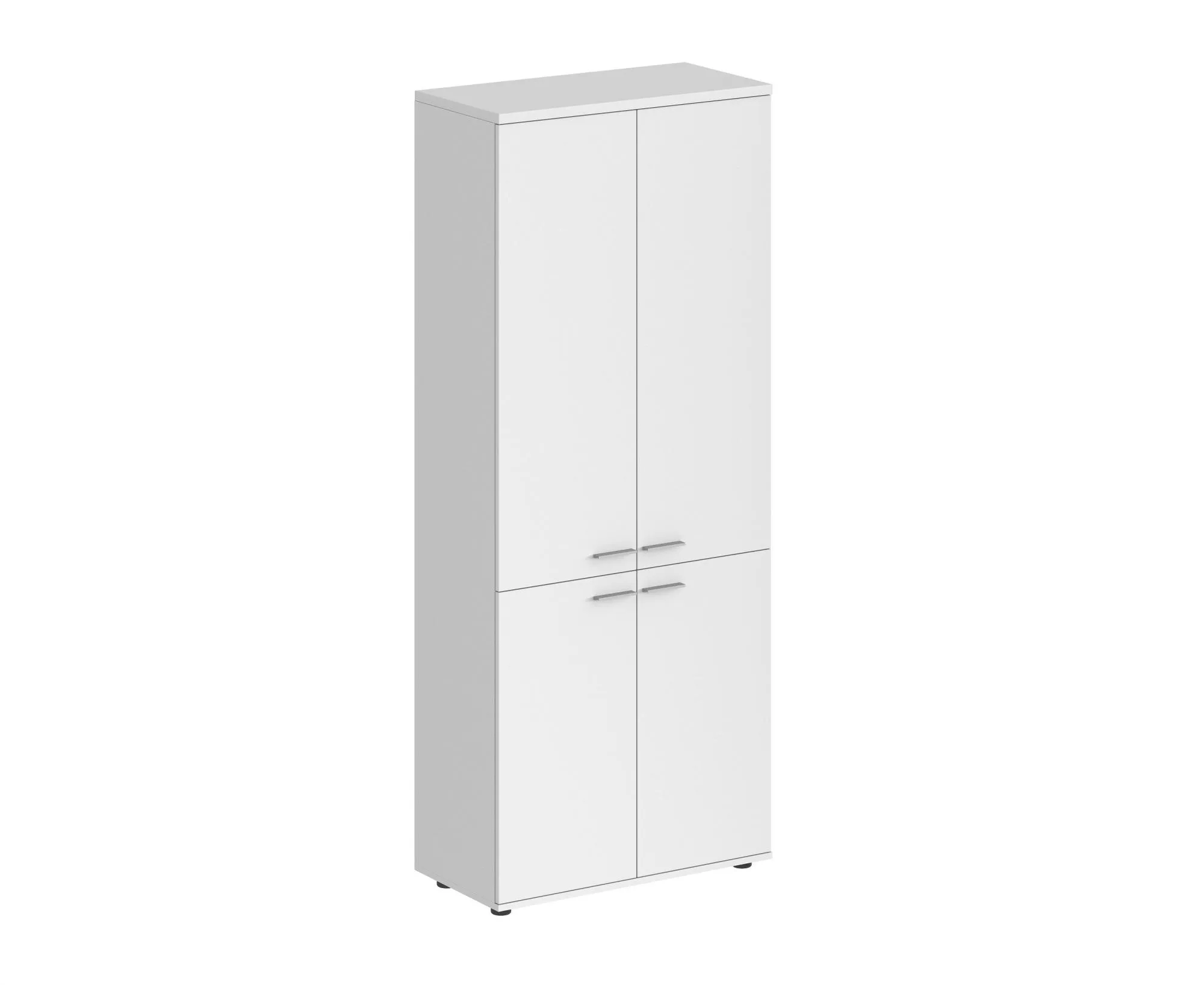 Шкаф высокий, 4-х дв., з.ст HDF, корпус белый, фасады белый, Sigma SG.801.WH.WH.WH