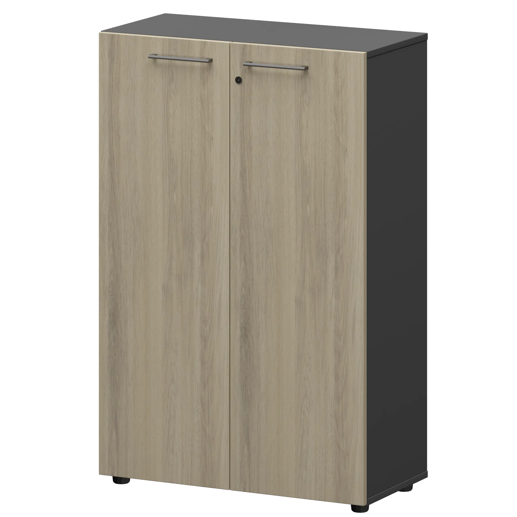 КОРТЕЗ Шкаф средний закрытый СМШ38F Кронберг/Графит 792x380x1189