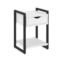 Тумба на регулируемых опорах с ящиком и полкой VR.L-T1.O (белый брилиант/черный)