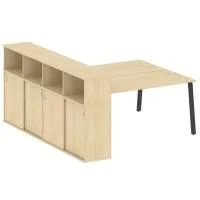 Рабочая станция на А-образном м/к с опорным шкафом-купе БА.РС-СШК-4.4 - Metal System