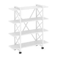 Стеллаж на колесных опорах - 4 полки VR.L-MST.K-4.8V (белый брилиант/белый)