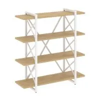 Стеллаж на регулируемых опорах - 4 полки VR.L-MST.O-4.8V (тиквуд светлый/белый)