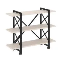 Стеллаж на колесных опорах - 3 полки VR.L-MST.K-3.8V (денвер светлый/черный)