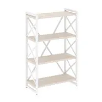 Стеллаж на регулируемых опорах - 4 полки VR.L-MST.O-4.8 (денвер светлый/белый)