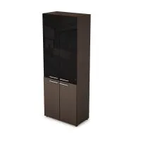 Шкаф для документов высокий со стеклом черный глянец Taim Max 4Ш.005.4