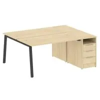 Рабочая станция на А-образном м/к с опорной тумбой БА.РС-СТП-2.3 - Metal System