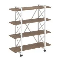 Стеллаж на колесных опорах - 4 полки VR.L-MST.K-4.8V (дуб аризона/белый)