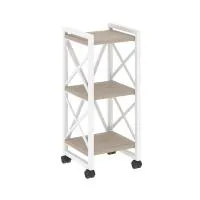 Стеллаж на колесных опорах - 3 полки VR.L-MST.K-3.4 (дуб аттик/белый)