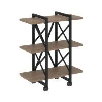 Стеллаж на колесных опорах - 3 полки VR.L-MST.K-3.4V (дуб аризона/черный)