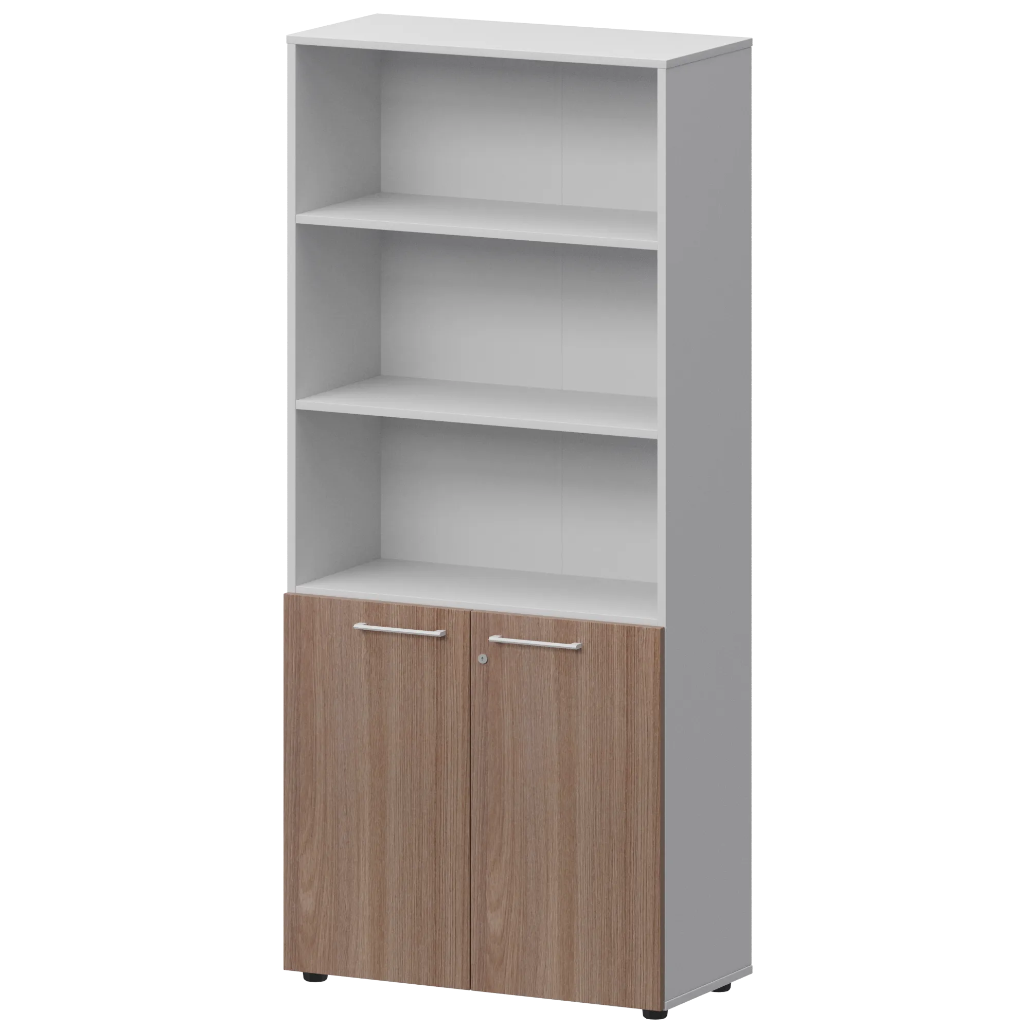 КОРТЕЗ Шкаф высокий полузакрытый СМШ58.28F Темный шимо/Белый 792x380x1963