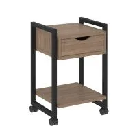 Тумба на колесных опорах с ящиком и полкой VR.L-T1.K (дуб аризона/черный)