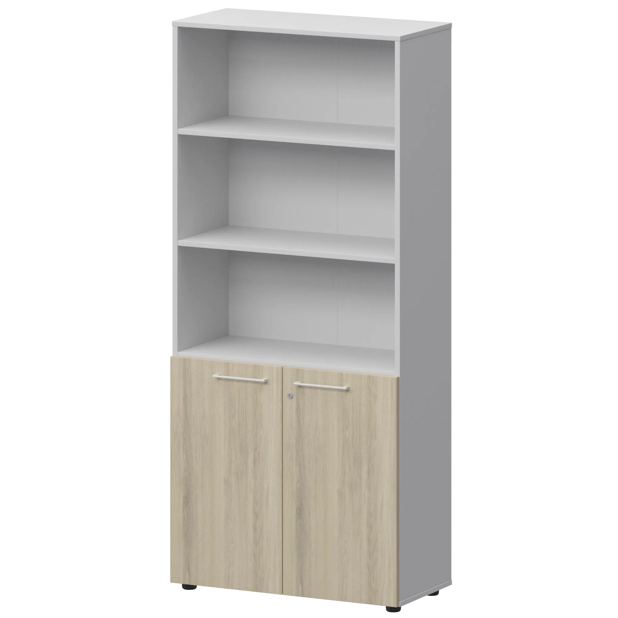 КОРТЕЗ Шкаф высокий полузакрытый СМШ58.28F Кронберг/Белый 792x380x1963