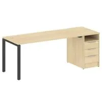 Рабочая станция на П-образном м/к с опорной тумбой Metal System БП.РС-СТП -1.4