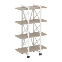 Стеллаж на колесных опорах - 4 полки VR.L-MST.K-4.4V (дуб аттик/белый)