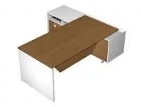 Стол руководителя прямой с экраном на опорной тумбе с ящиками (левый/правый) ВТ 137 БН - Vito
