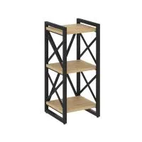 Стеллаж на регулируемых опорах - 3 полки VR.L-MST.O-3.4 (тиквуд светлый/черный)