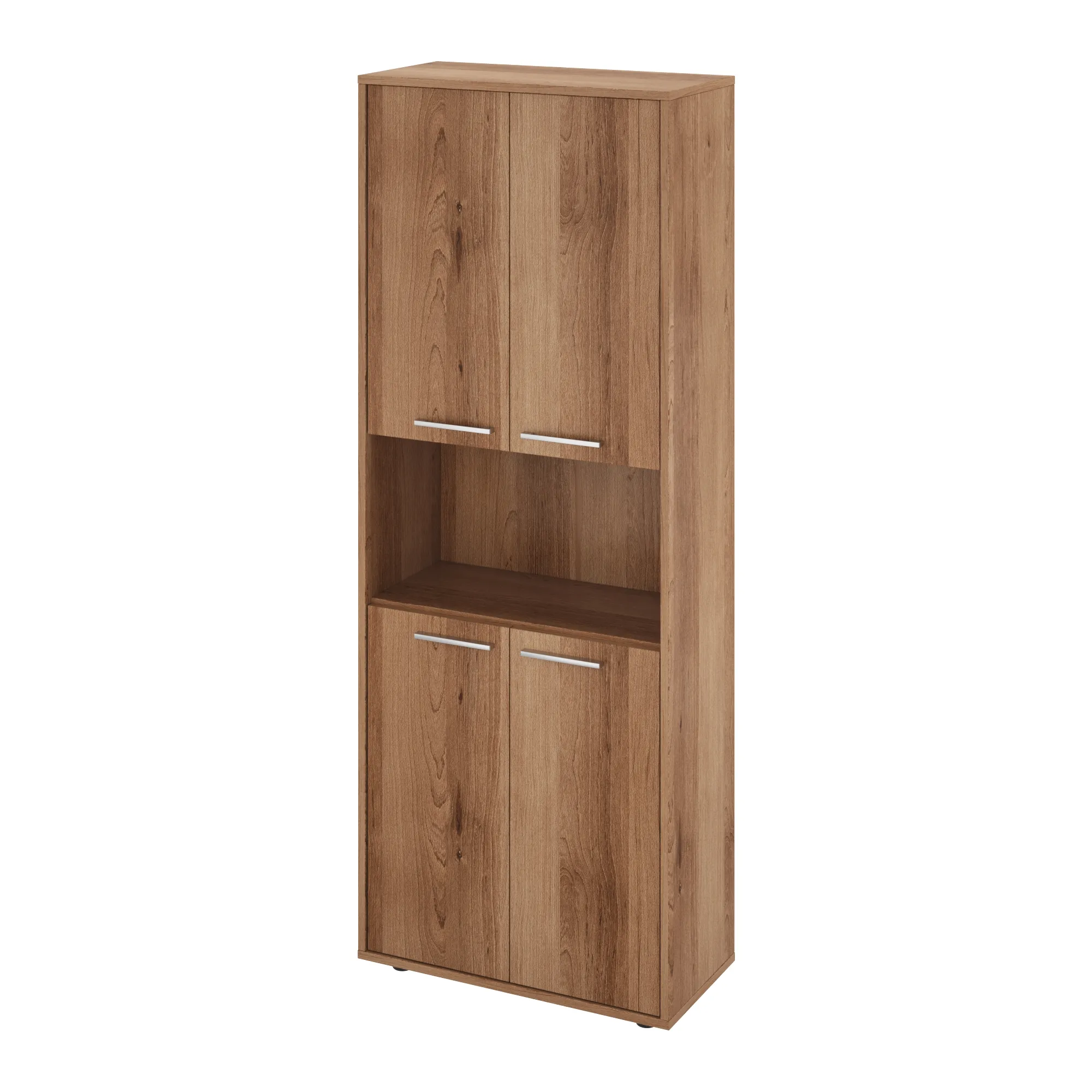 Шкаф высокий 1 открытая полка Канцлер КЦ29.40 бук артизан трюфельный