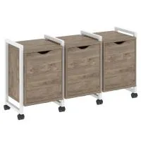 Тумба на колесных опорах наборная VR.L-TN-5.K (тиквуд темный/белый)