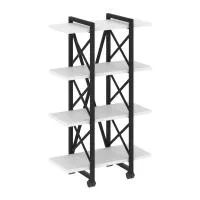 Стеллаж на колесных опорах - 4 полки VR.L-MST.K-4.4V (черный брилиант/черный)