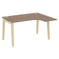 Стол эргономичный правый (опоры - массив дерева, дуб светлый) ONIX WOOD OW.SA-3(R)