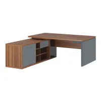 Стол рабочий на опорной креденции левый (ЗИОН) Zion ZIO28510339 орех селект/антрацит