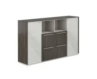 Шкаф средний, обвязка бренсон трюфель, фасады бренсон трюфель, Atlas NZ-0316.BT.BT