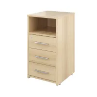 Тумба приставная с нишей, 3 ящика с замком Канцлер КЦ10.31 акация лорка