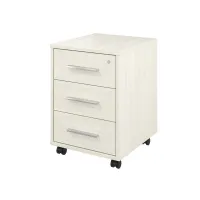 Тумба выкатная 3 ящика с замком Канцлер КЦ09.38 скандинавское дерево