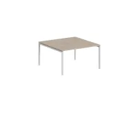 Рабочая станция, опоры 40х40 белый; столешница дуб светлый, Sigma SG.245.OL.44.WH