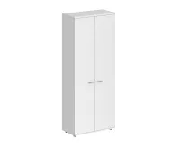 Шкаф высокий, 2-х дв., з.ст HDF, корпус белый, фасады белый, Sigma SG.801.WH.WH