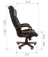 Изображение кресло chairman 421 натуральная кожа черная