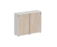 Шкаф-купе средний  с замком, корпус белый, фасады дуб светлый, Sigma SG.712.WH.OL