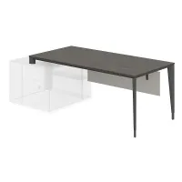 Стол под опорную тумбу 800 левый, бренсон трюфель, мк антрацит  Atlas NZ-0106.BT.AN L