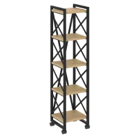 Стеллаж Loft на колесных опорах - 5 полки VR.L-MST.K-5.4