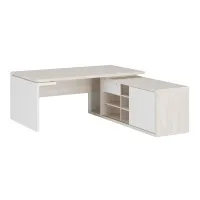 Стол письменный на опорной креденции, правый (ЗИОН) Zion ZIO28510321 дуб шамони светлый/белый