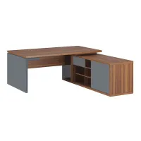 Стол рабочий на опорной креденции правый (ЗИОН) Zion ZIO28510339 орех селект/антрацит