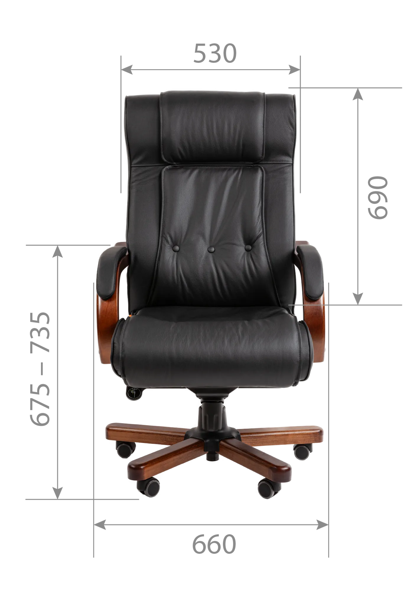 Изображение кресло chairman 653 натуральная кожа черная