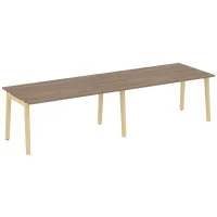 Стол переговорный, 2 столешницы (опоры - массив дерева, дуб светлый) ONIX WOOD OW.PRG-2.4