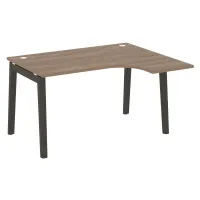 Стол эргономичный правый (опоры - массив дерева, дуб темный) ONIX WOOD OW.SA-3(R)