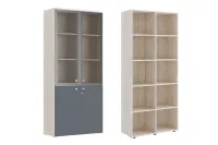 Изображение шкаф для бумаг со стеклом zion zio28550392 дуб шамони светлый/антрацит
