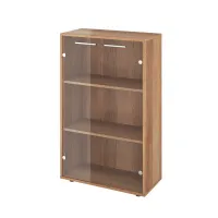 Шкаф низкий со стеклом Канцлер КЦ36.40 бук артизан трюфельный