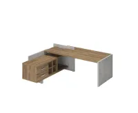 Стол руководителя левый, Дуб Чарльстон/Бетон Чикаго, Wood&Stone СФ-531201