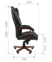 Изображение кресло chairman 408 натуральная кожа черная